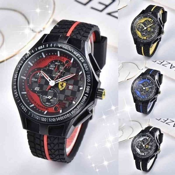 Orologio da polso sportivo di lusso per auto da corsa F1 Formula cinturino in caucciù in acciaio inossidabile al quarzo per uomo Orologio da polso casual Clock246N