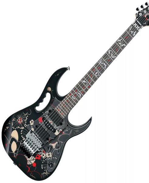 Em todo o mundo FAST SH JEM 77FP2 Padrão Floral 2 Steve Vai Guitarra Elétrica Árvore da Vida inlay Floyd Rose Tremolo Porca de Travamento Chrom6844207