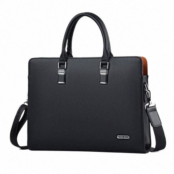 Motaora bolsa de ombro masculina de couro de alta qualidade, bolsa de mão para macbook hp dell 14 15.6 polegadas, bolsa de trabalho para laptop q40z #