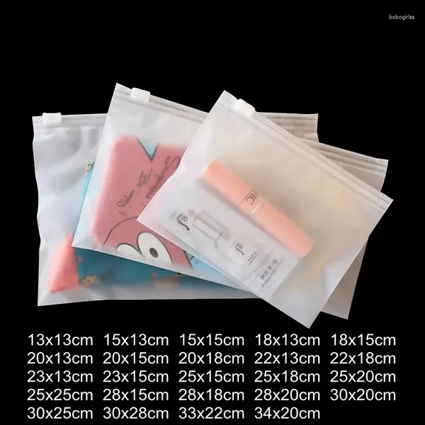 Sacos de armazenamento 16 fios fosco zíper saco roupa interior calcinha meias embalagens suprimentos cosméticos com furo de ar resselável
