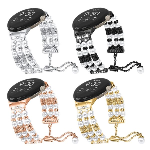 Cinturino in acciaio inossidabile per cinturino per orologio Google Pixel Donna Donna Accessori per bracciale in metallo con diamanti perlati per cinturini per orologi pixel 240326