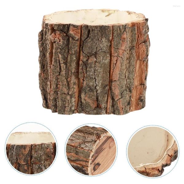 Vasi 2 pezzi Corteccia Fontana Candele Tronco di legno Contenitore per piante Fioriera Vaso per bonsai Fiore di legno Ceppo di albero Vasi di piante grasse