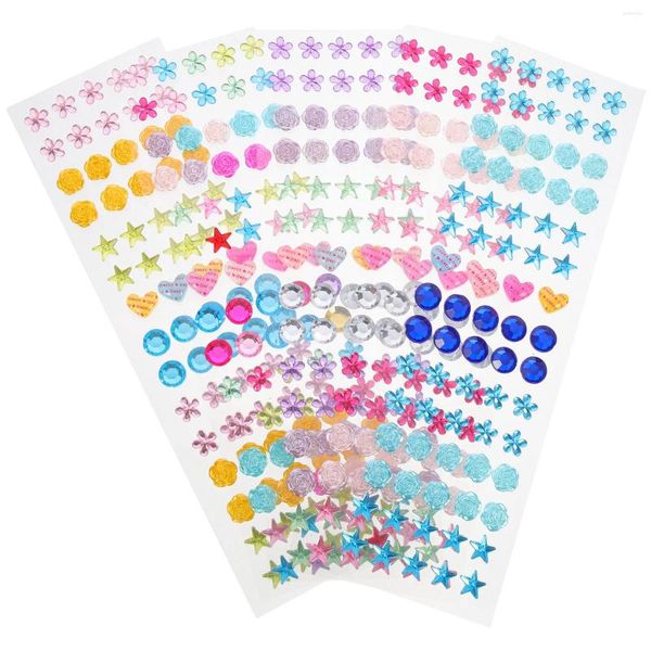 Depolama Şişeleri 5 Sheets Tırnak Çıkartmaları El sanatları için Rhinestone Crystal Drop Jewel Gems Çocuk