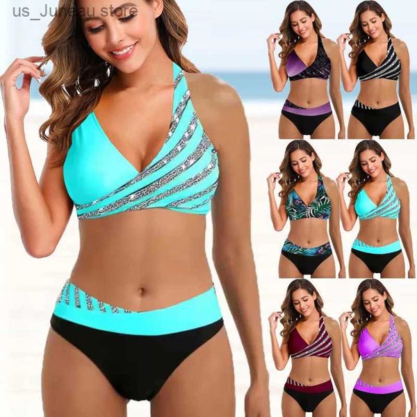 Mulheres Swimwear Mulheres Beachwear Maiô Arco-íris Luz Verão Único Maiô Sexy Maiô Duas Peças Conjunto Biquíni Maiô Mulheres S-5XL T240330