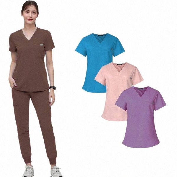 Atacado Sala de Operação Uniforme Médico Scrubs Hospital Working Scrubs Set Medical Supplies Enfermeira Cirurgia Dentária Terno Workwear S8Yy #