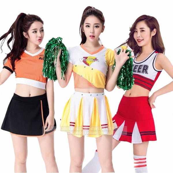 Colore arancione Classico puro School Girl Costume Cheerleader Dirndl Coreano giapponese NOWCOS Sexy Cosplay Uniforme scolastica G0O5 #