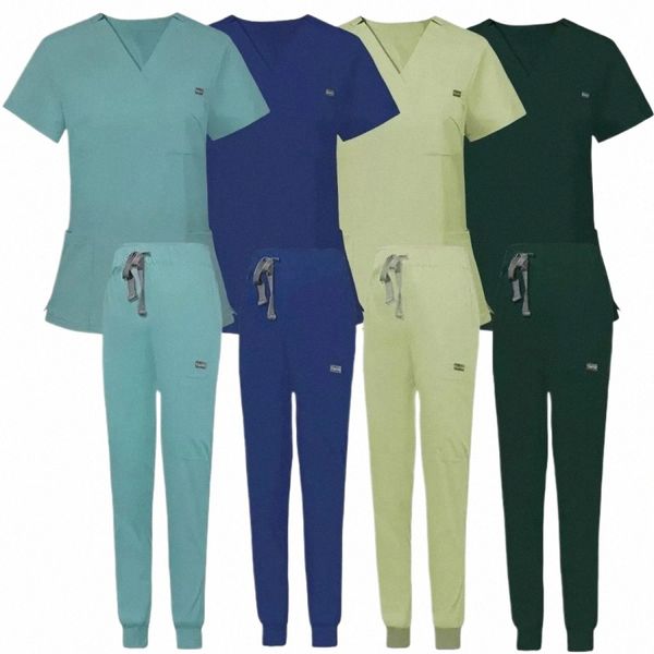 Atacado Sala de Operação Hospital Trabalhando Scrubs Set Uniforme Médico Scrubs Suprimentos Médicos Enfermeira Cirurgia Dentária Terno Workwear t2QP #