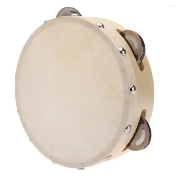 Tigelas 6in Hand Held Tambourine Drum Bell Metal Jingles Percussão Brinquedo Musical para KTV Party Kids Games