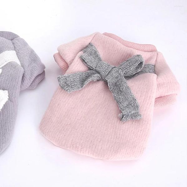 Abbigliamento per cani Abbigliamento Costume invernale Maglione con design a fiocco per cani Cucciolo che indossa (Rosa-S)