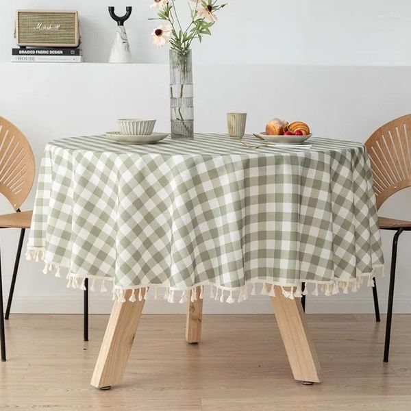 Toalha de mesa de linho grande toalha de mesa circular TPU Impermeável e tecido resistente ao óleo El Home Round Homestay B2T3830