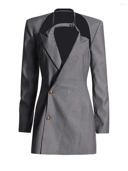 Vestidos casuais modphy personalizado design destacável vestido de duas peças para mulheres feminino 2024 ombro curto halter terno magro mini