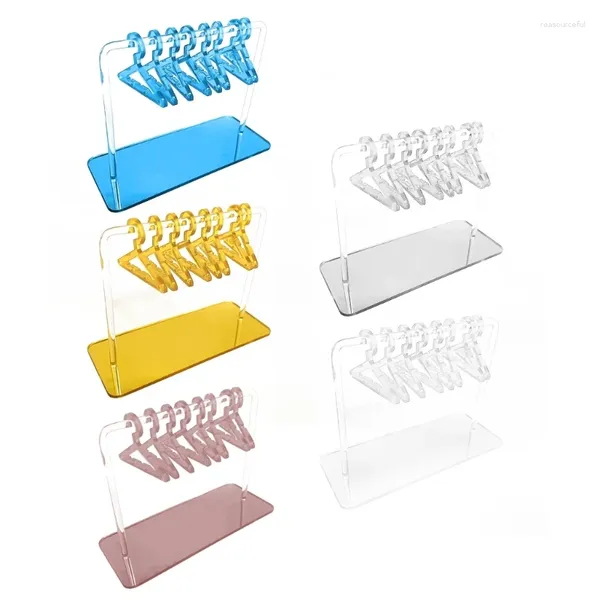 Küche Aufbewahrungsbügel Acrylohrring -Rack mit 8pcs Kleiderbügel Mantel Armband Display Ständer Spiegel Basis Schmuck Schmuck