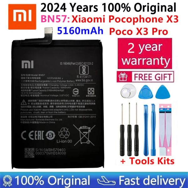 Bateria original para Xiaomi Mi Redmi Nota 5 6 7 8 8t 9 9S 9T 9A 9C 10 10X 10S Pocophone Poco F1 F3 X3 Poco M2 K40 Pro M3 Bateria Bateria