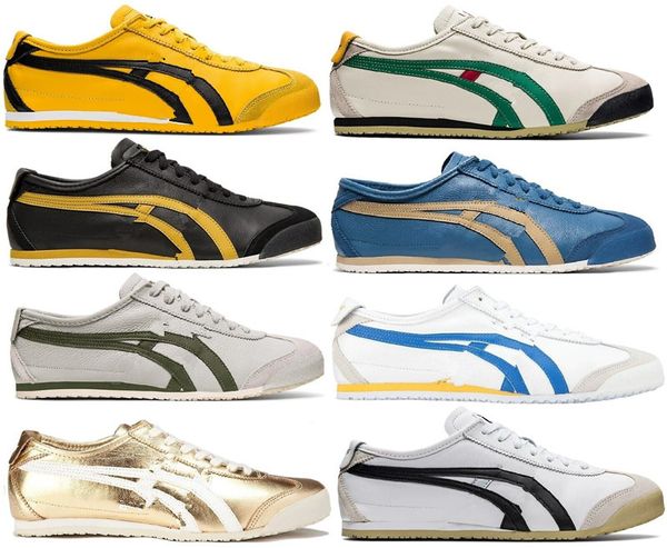 Onitsukass Japão Tiger México 66 Tênis de estilo de vida homens homens designers canela sapatos pretos brancos azul vermelho amarelo amarelo de moda lã de moda baixa feminino feminino