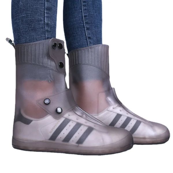 Stivali da pioggia copertura scarpa impermeabile silicone unisex outdoor solido impermeabile non slip non slip indossare cover di scarpe riutilizzabili