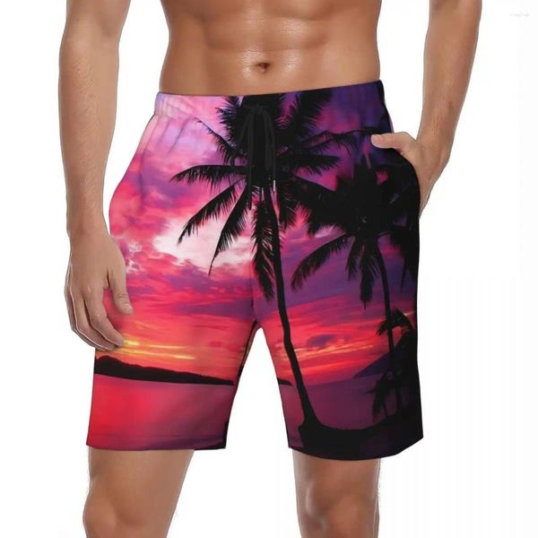 Pantaloncini da uomo Tropics Beach Sunset Gym Summer Fashion Sports Board Pantaloni corti Costume da bagno oversize dal design elegante e ad asciugatura rapida