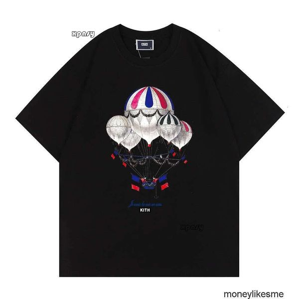 Moda Clothing Mens Designer Tees Tshirts Small Trendy Kitthot Air Balloon Camiseta curta Mulheres Mulheres Pure Cotton Tshirts Rock Hip Hop 572