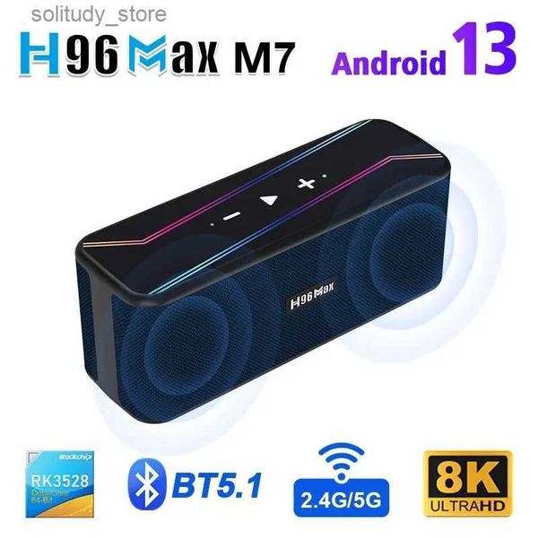 Set-Top-Box H96MAX M7 mit Bluetooth-Lautsprecher Set-Top-Box RK3528 Android 13.0 Dual WiFi Dual-Lautsprecher Hoch- und Niederfrequenz-Bluetooth-Lautsprecher 5.1 Q240330