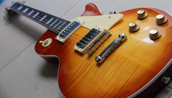 Nova chegada guitarra elétrica lpstandard feita de mogno em mel explosão sunburst 1301162139419