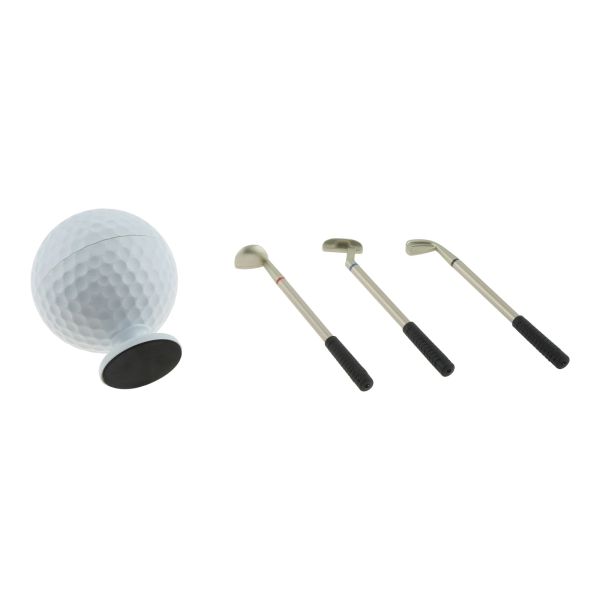 AIDS 1PC Plastik Golfball Stift Bleistifthalter 3 PCs Neuheit Aluminium Golfschläger Pens Office Desktop Dekoration Golfer Souvenir Geschenke