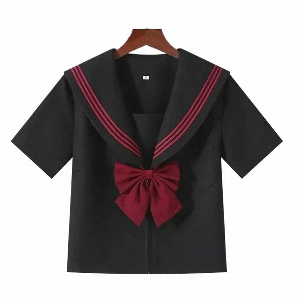 Saias Anime College Uniform Cosplay Terno Japonês Classe Estudante Estilo Preto Ortodoxo Sailor Girl Top Escola Coreana Q3ca #