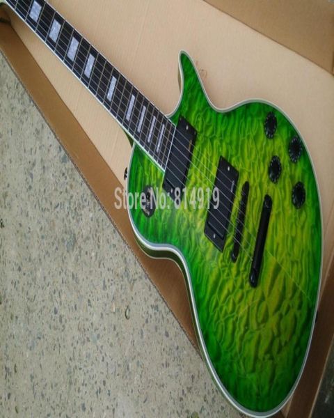 Classic Custom Shop Green Burst Ebony Griffbrett E-Gitarre 9 V Batterie Aktive Tonabnehmer8068374