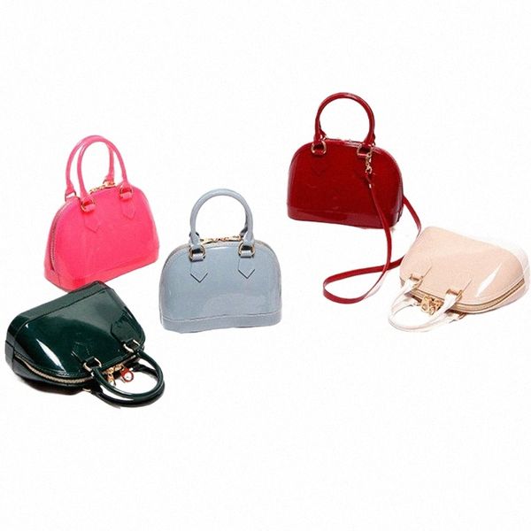 einfach Tao!HEIßER VERKAUF Frau PVC Handtaschen Mädchen Candy Farben Totes Tasche Kind Fi Shell Geldbörse Kid Mini Umhängetaschen JT071-2 q5Ox #