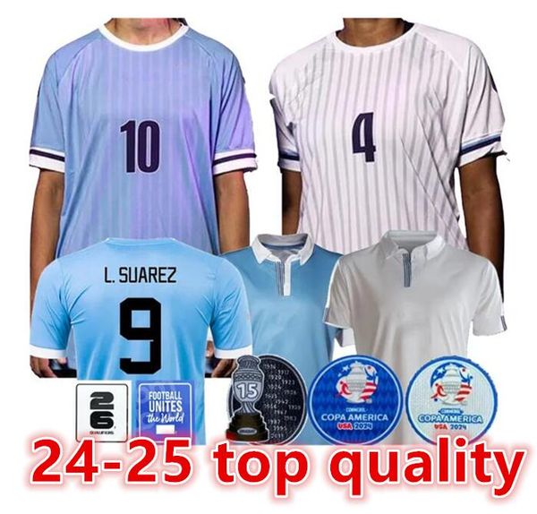 Uruguay 2024 Copa America Cup Fußballtrikot Camisetas Kinderset 25 National 24/25 Heim-Auswärts-Fußballtrikot 100-jähriges Jubiläums-Sonderangebot im Haus VALVERDE SUAREZ CAVANI66