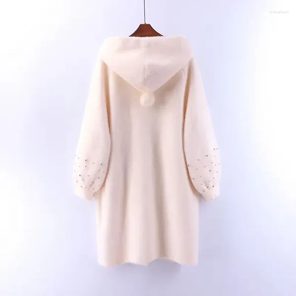 Maglieria da donna donna sciolto caldo maglione stile coreano cardigan manica lunga donna autunno inverno cappotto lavorato a maglia con cappuccio donna Casual Y39