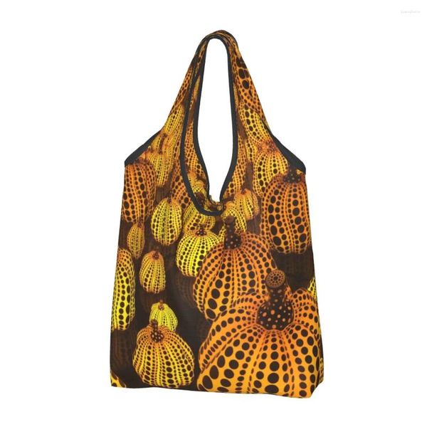 Borse per la spesa Yayoi Kusama zucca grande riutilizzabile pieghevole giapponese generi alimentari misteriosi regalo leggero eco durevole