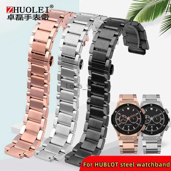 Cinturini cinturino in acciaio inossidabile massiccio 316L per Hublot 27x19mm 23x17 21x13 cinturino morbido Big Bang braccialetto da polso per uomo H240330