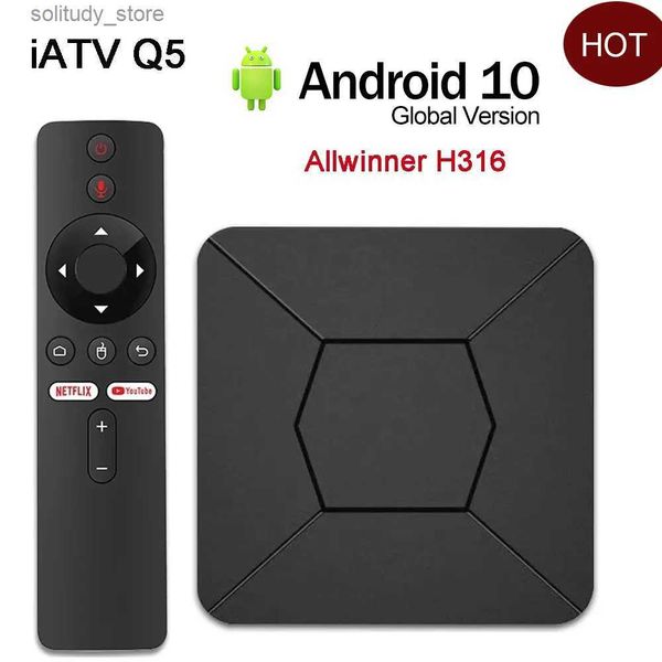 Set Top Box IATV Q5 Android 10.0 TV Box Allwinner H316 BT5.0 4K HD 2.4G/5G Dual WiFi Smart Set-top Box Media Player 2GB 8GB Q240330