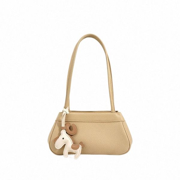 Borsa femminile in vera pelle Design di nicchia Coreano Versi dell'ascella Borsa Testa Strato Pelle bovina Texture Borse Borsa monospalla d1Pf #