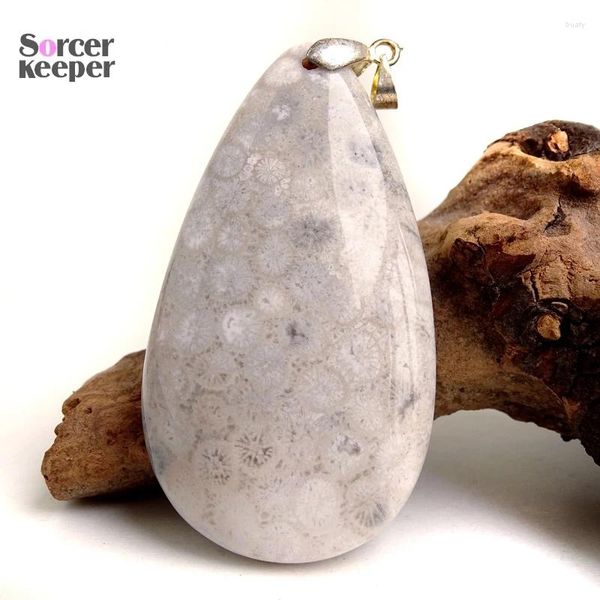 Ожерелья с подвесками из натуральной хризантемы, кораллового камня, бусины, подвески, оптовая продажа, бижутерное ожерелье для мужских ювелирных изделий, образец US014