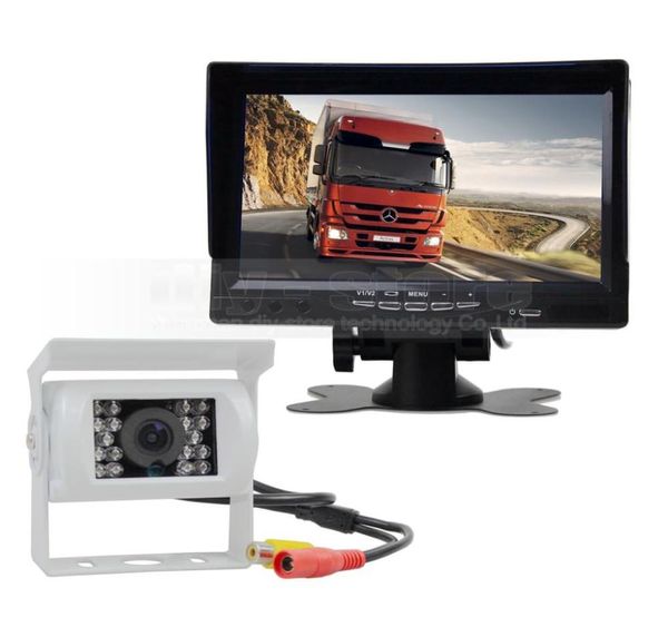 Monitor de visão traseira para carro, tela lcd tft de 7 polegadas, à prova d'água, ir, ccd, visão noturna, câmera de visão traseira para caminhões, caravanas, ônibus van5407309