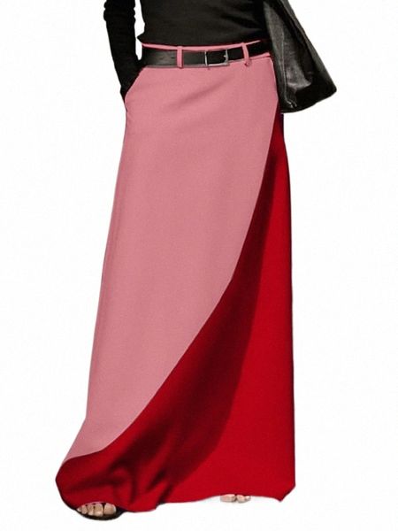 Plus Size 5XL VONDA Maxi Gonne Donna Vita alta Casual Lg Gonna Fi Elegante colore Patchwork Allentato Bohemian Holiday Bottom t0xd #