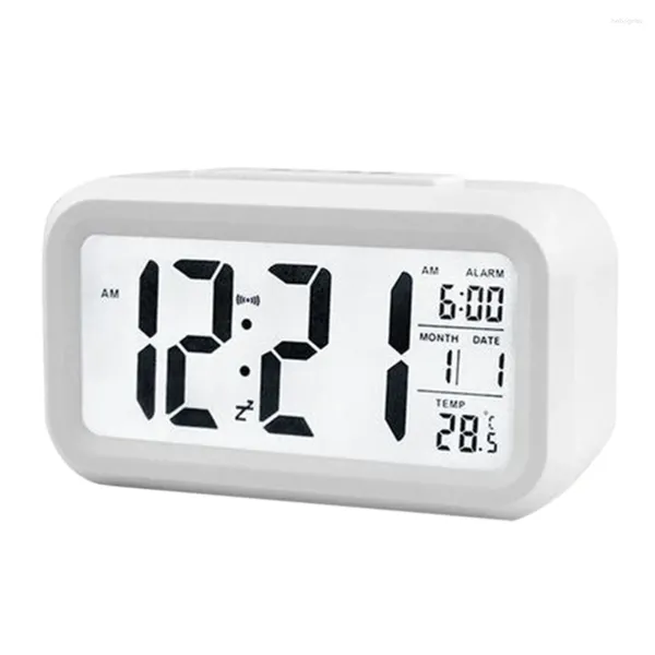 Orologi da tavolo Sveglia da tavolo elettrica a forma quadrata Display digitale elettronico LED Calendario Decorazione della casa per il blu