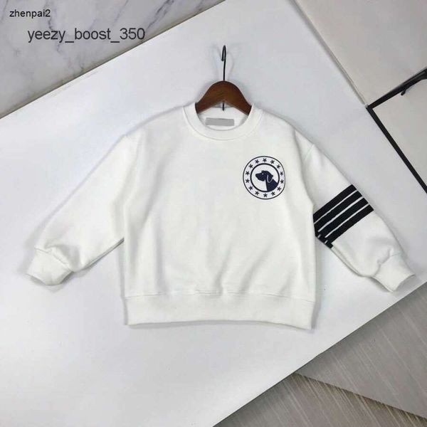 Gglies erkek ve kız için lüks süveter saf pamuklu çocuk sweatshirtler boyut 120-170 cm çizgili dekorasyon bebek hoodie oct15