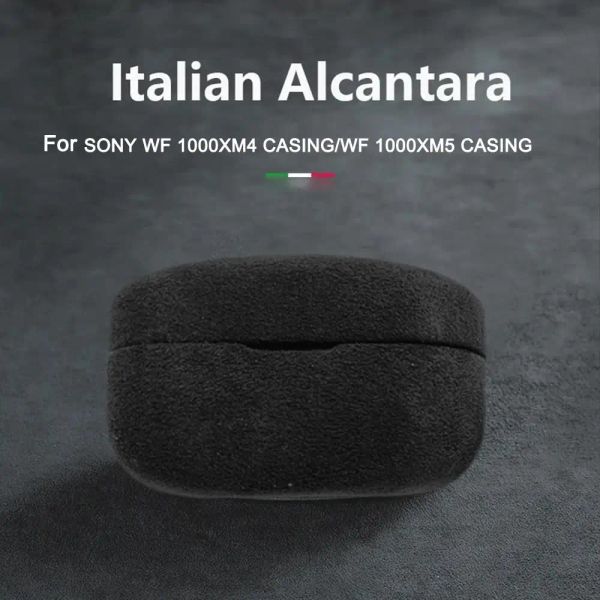 Accessori Custodia auricolari Bluetooth in pelle di lusso per Sony WF1000XM4 Copertina di processo Alcantara italiana per Sony WF 1000XM5