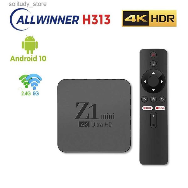 Set Top Box Z1 Mini Smart TV Box Android 10 unterstützt 4K HDR10 + Dual Wifi BT Google Voice 2G16G Set-Top-Box Media Player 2.4/5G Q240330