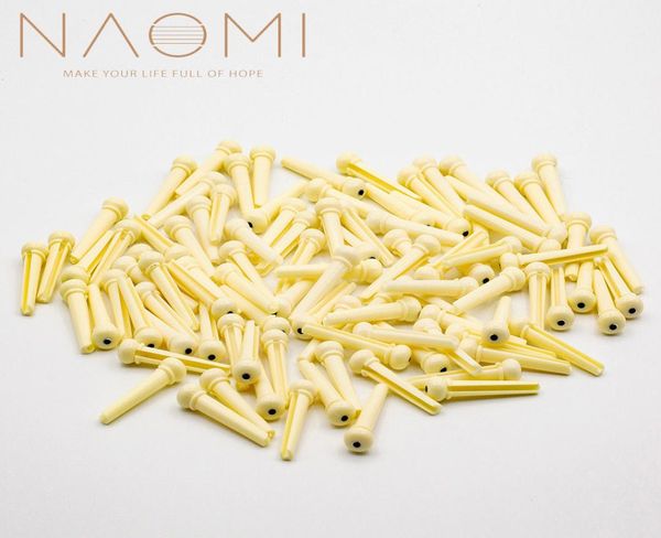 NAOMI 100PCS Perni per chitarra acustica Accessori Perni per ponte per chitarra acustica Accessori per parti di chitarra bianca Nuovo7056057