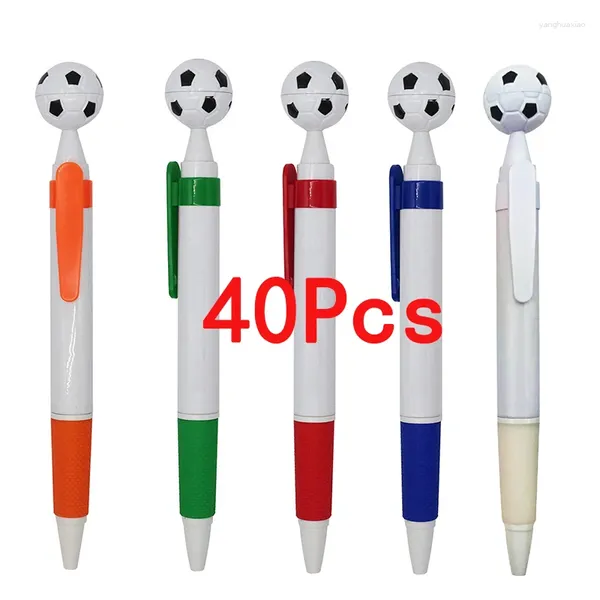 40 pezzi penna a sfera per calcio per bambini plastica calcio souvenir artigianali penne inchiostro decorazione multiuso studente a sfera