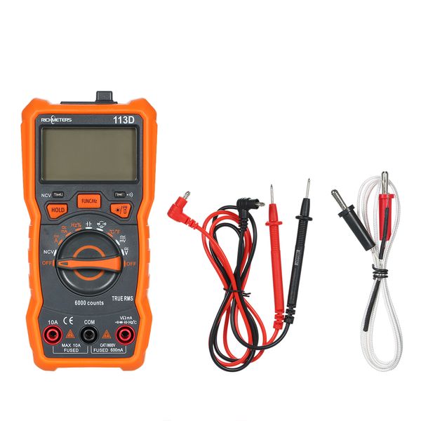 Richmeter Multimeter RM113D/RM113A Multimetro Digital Multimeter 6000 Zahlen Auto -Rangierungs -AC/DC -Spannungstemperaturmessung