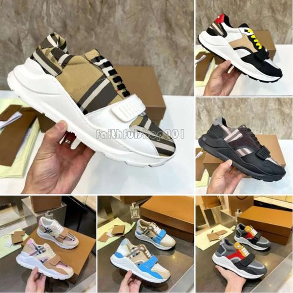 Designer-Schuhe bayberry Sneakers Gestreifte Vintage-Sneaker Männer Frauen Plattform Freizeitschuhe Season Shades Flats Trainer Marke Klassische Outdoor-Schuhe