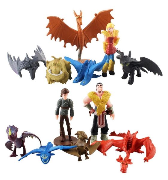 2 cm6 cm Yeni 12pcsset Film Nasıl Dragons Dişsiz Aksiyon Figürü Toys2606539