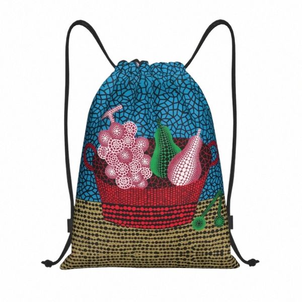 yayoi Kusama Abstrakte Kunst Früchte Kordelzug Rucksack Sport Gym Tasche für Frauen Männer Training Sackpack H6Ut#