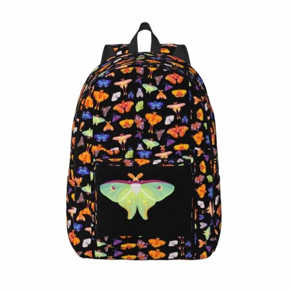 Luna Moth Zaino Zaini da ciclismo per insetti Regalo di Natale Borse da scuola per adolescenti leggere e colorate Zaino Kawaii 73jz #