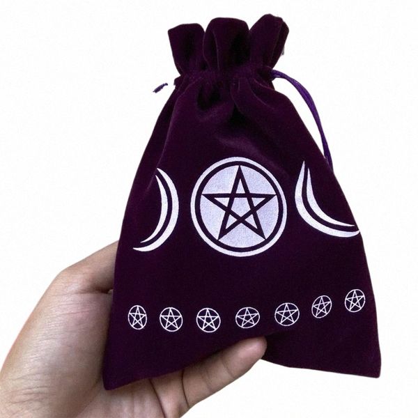 Tarot Oracle Cards Storage Bag Mo Phase Runes Cstellati Witch Divinati Accorie Dice Jewelry Veet Drawstring Package r7Tr #