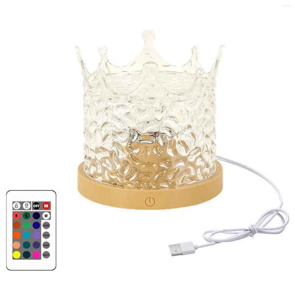 Luci notturne Proiettore Northern Crown Light Lampada ad acqua a fiamma rotante graduale a 16 colori con telecomando