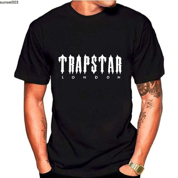 Высококачественные мужские футболки Trapstar Shirt Дизайнерский принт с буквами Роскошный черный и белый серый цвет радуги Летняя спортивная мода Топ с коротким рукавом Ol0j 8yo9